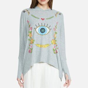 Lauren Moshi Wilma Floral Eye Love Hoodie - XL EUC